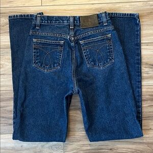 Vintage 90s Calvin Klein High Rise Tapered Leg Dark Wash Jeans